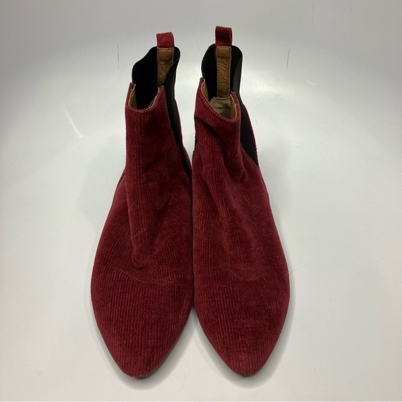 Lucky Brand Gleldo maroon corduroy ankle boots size 8.5 - Picture 3 of 9